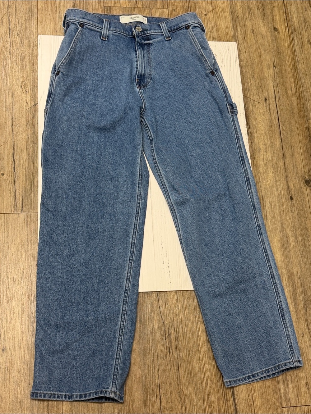 Hollister Men's Baggy Straight-Leg Jeans - Blue Denim